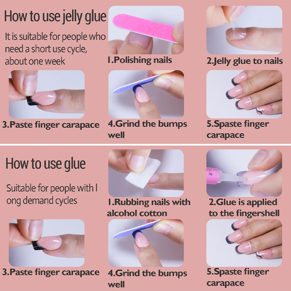 24Pcs Acrylic Almond Press on Nails Short round Fake Nails White Ombre False Nails with Almond Shape Press on Nails Designs Nails Press on Artificial Nails Stick on Nails for Women Girls